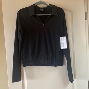 Athleta black size M long sleeves polo top
